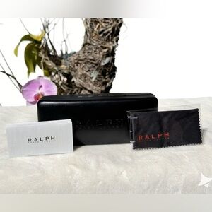 Ralph Ralph Lauren Black Eyewear Case with clear cloth and original paper